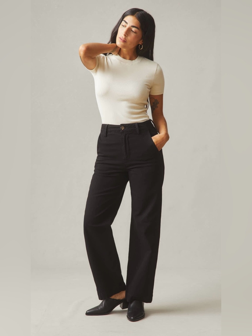 NEW American Giant Black Wide Leg Pant, Size 10